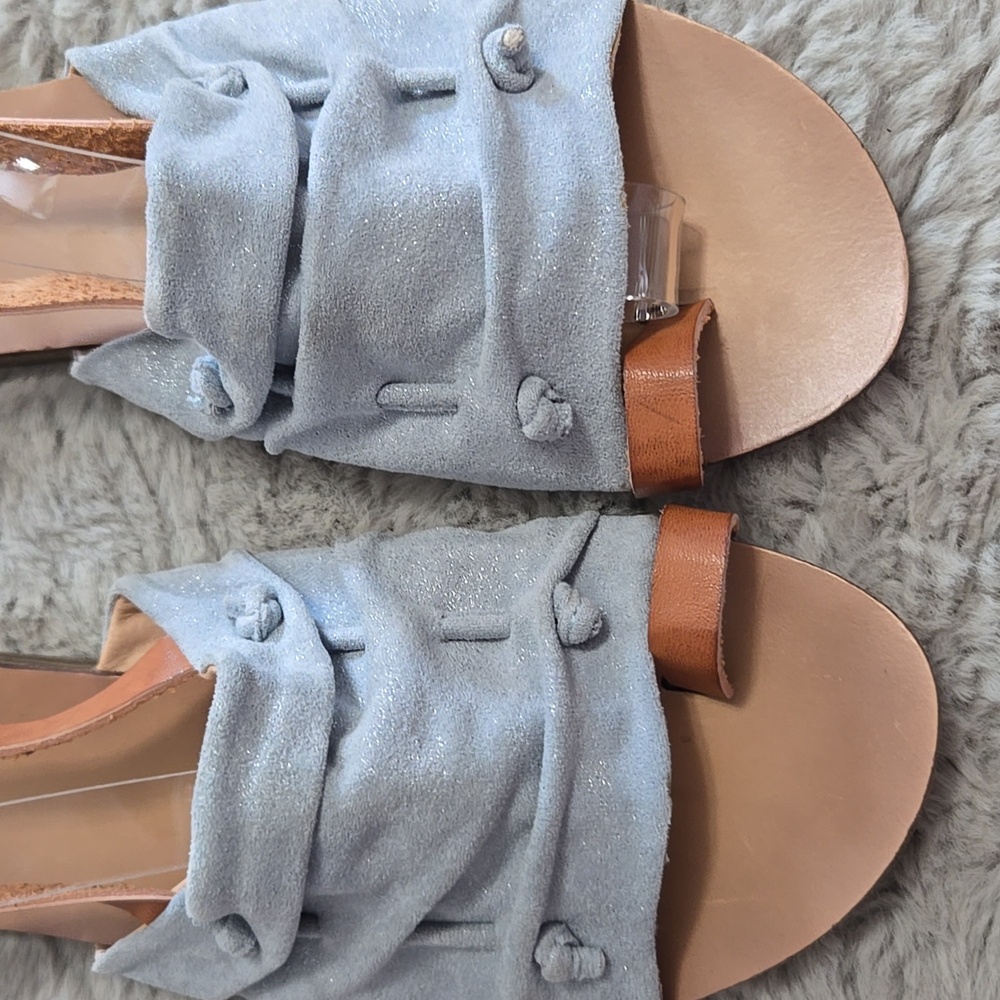 Light Blue Toe Strap Sandals - image 2